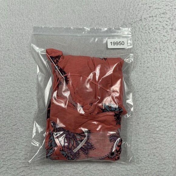 Free People Shirt Womens Small Pink Paisley Flowy Surplice V-Neck‎ Flutter Boho - Picture 11 of 11